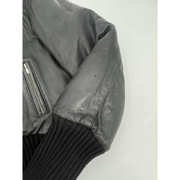 VTG Baby Phat Jacket Womens Large Black Leather Hood Fleece Lined Coat Y2K READ - Picture 15 of 16